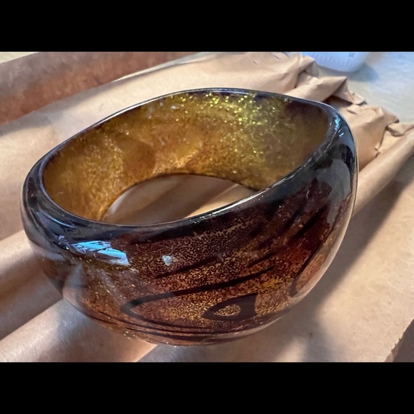 Lucite Wide Cuff Bracelet - Picture 3 of 9